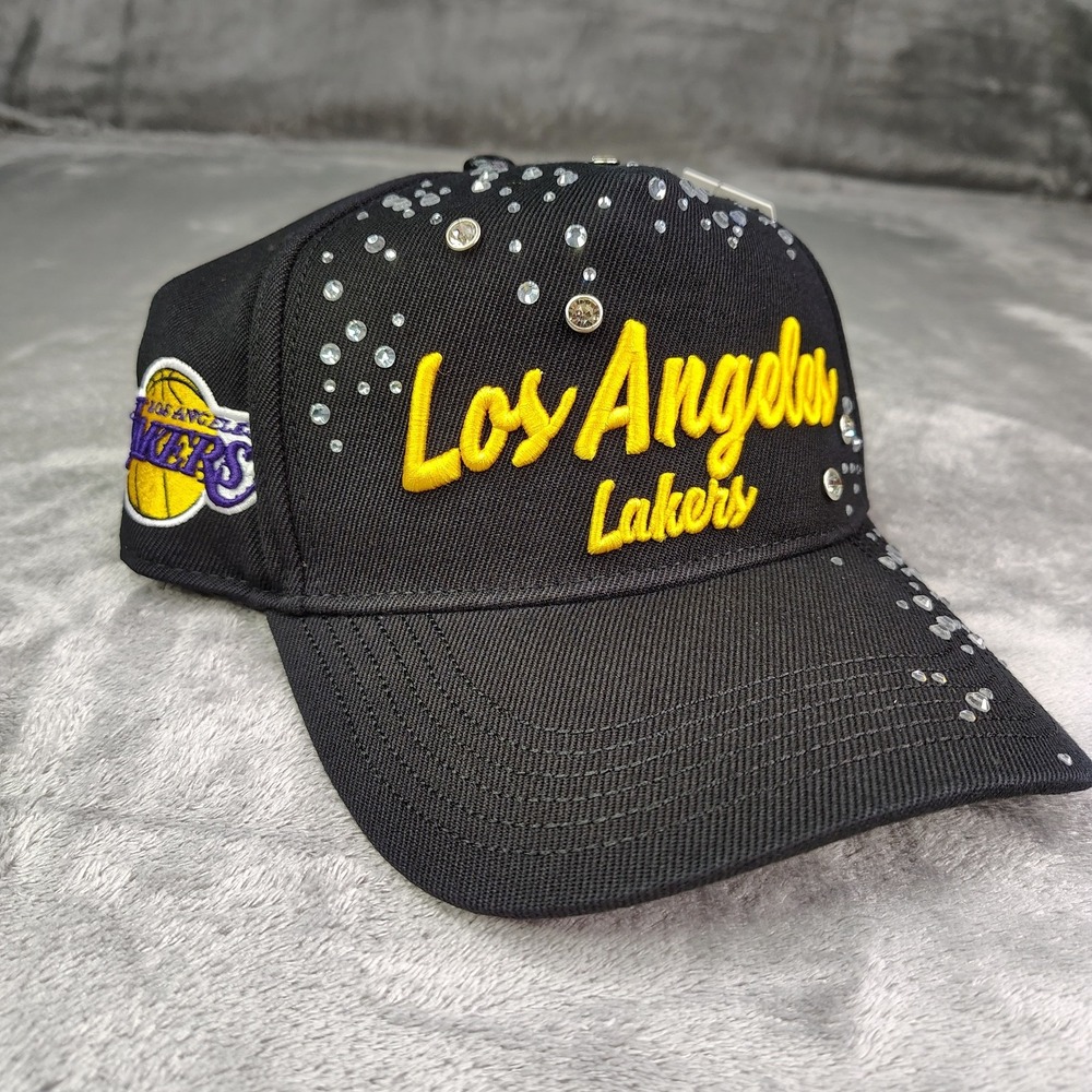 Pro Standard NBA Los Angeles Lakers Rhinestone Bedazzled Snapback‎ Hat Black New